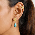 EverTrue Blue Turquoise Fancy Earring Pure Yellow Brass  3.006  Ct._8697362_2