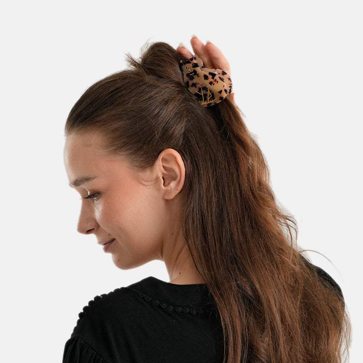 Set of 2 Women's Acrylic Hair Claw Clips Hairpins - Black &amp; Brown 8697569 2