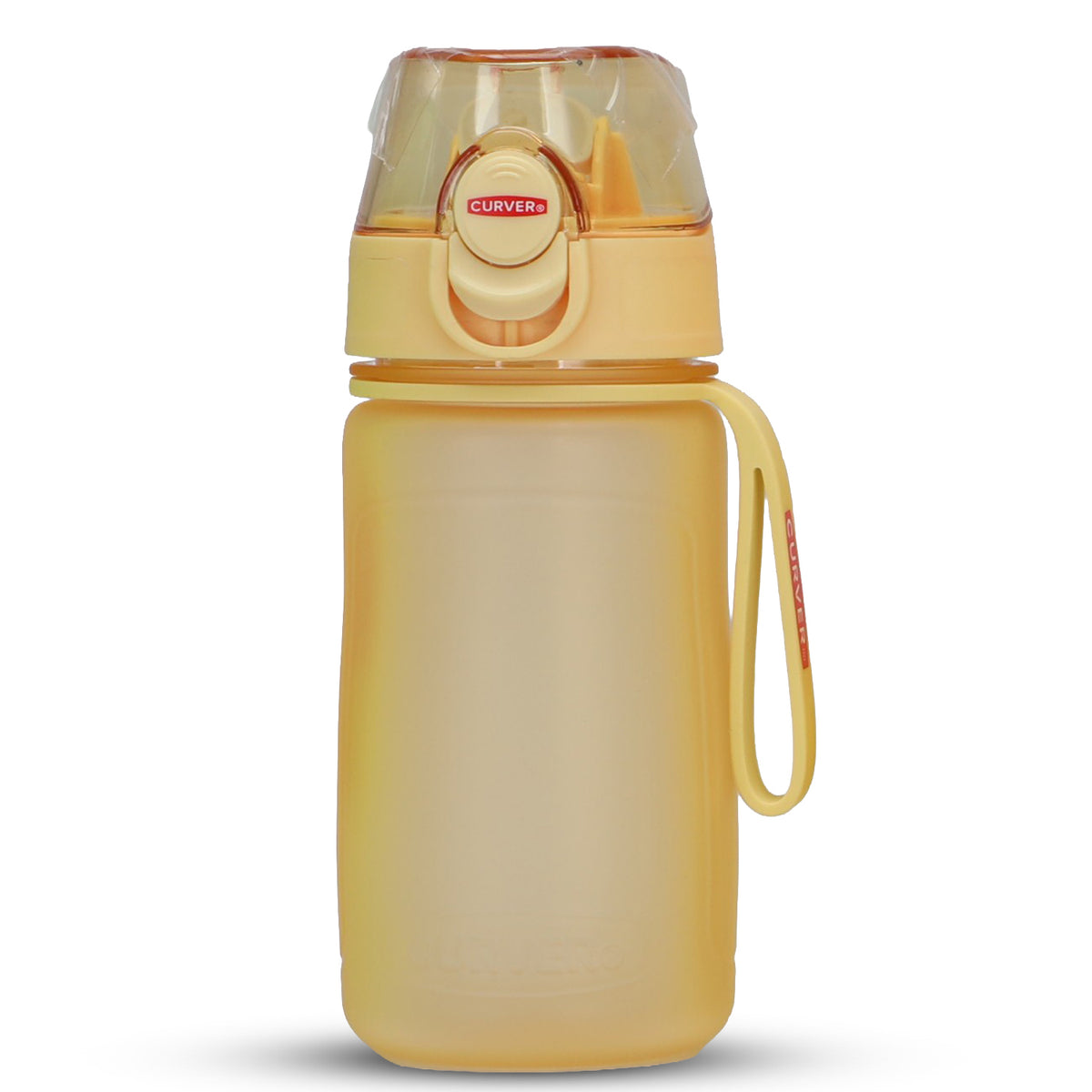 Curver Water Bottle with Flip-Top Lid and Carry Strap (420ml) - Yellow V32512406 0