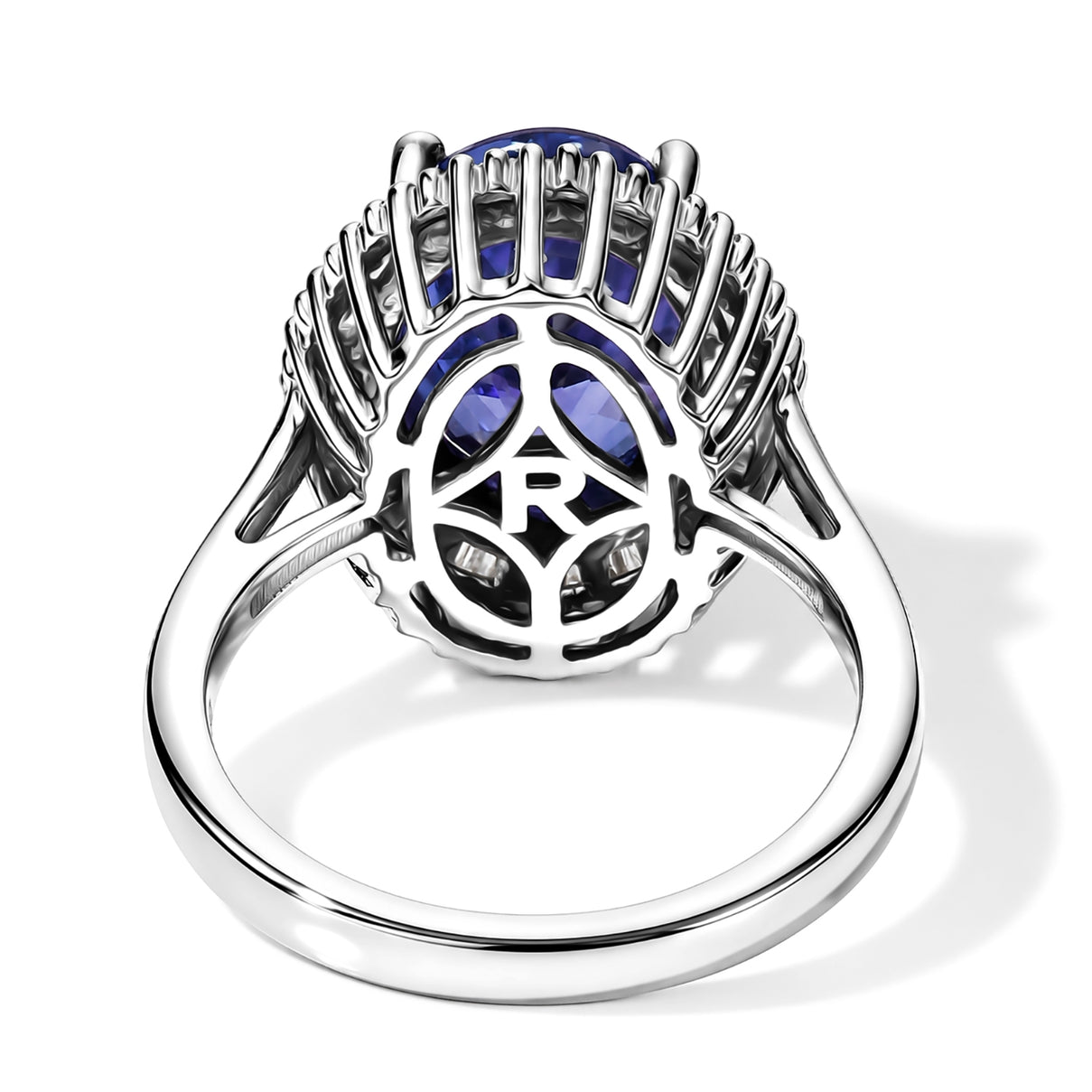 BLACK FRIDAY HEIRLOOM DEAL - Rhapsody 950 Platinum AAAA Intense Vivid Tanzanite (5.00 Ct) &amp; Natural White Diamond (0.50 Ct EF/ VS) Halo Ring 5.50 Ct, Platinum Wt. 7.25 Gms 8697692 5