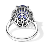 BLACK FRIDAY HEIRLOOM DEAL - Rhapsody 950 Platinum AAAA Intense Vivid Tanzanite (5.00 Ct) & Natural White Diamond (0.50 Ct EF/ VS) Ring, Platinum Wt. 6.5 Gms  5.500 Ct._8697692_4