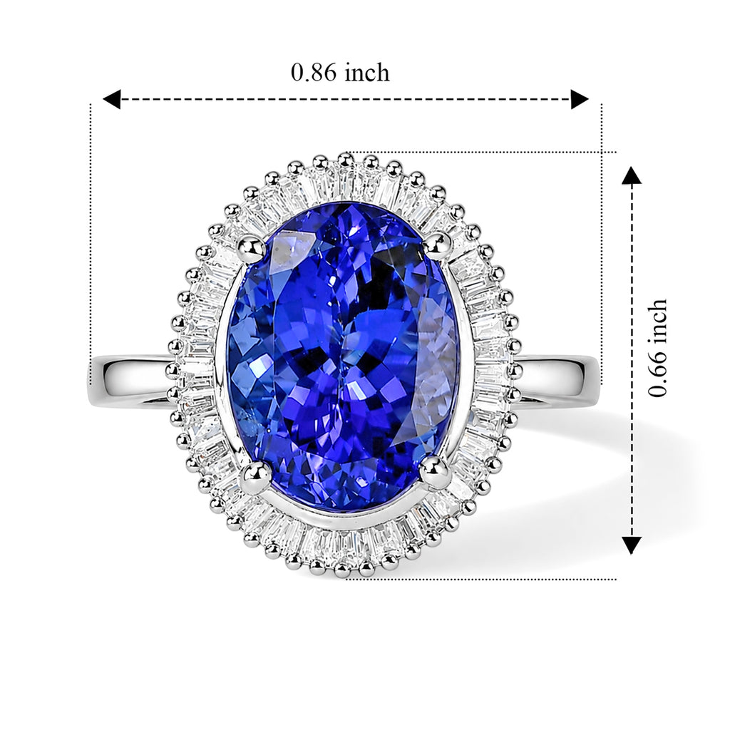 BLACK FRIDAY HEIRLOOM DEAL - Rhapsody 950 Platinum AAAA Intense Vivid Tanzanite (5.00 Ct) & Natural White Diamond (0.50 Ct EF/ VS) Ring, Platinum Wt. 6.5 Gms  5.500 Ct._8697692_5