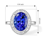 BLACK FRIDAY HEIRLOOM DEAL - Rhapsody 950 Platinum AAAA Intense Vivid Tanzanite (5.00 Ct) & Natural White Diamond (0.50 Ct EF/ VS) Ring, Platinum Wt. 6.5 Gms  5.500 Ct._8697692_5