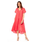 Charlotte West Linen Dress (Size - 16) - Coral_8697728_1