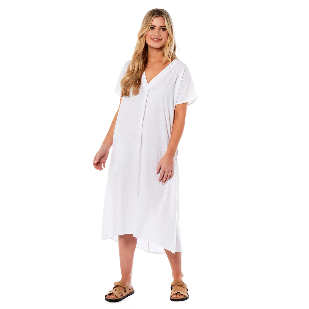 Charlotte West Linen Dress (Size - 20) - White_8697736