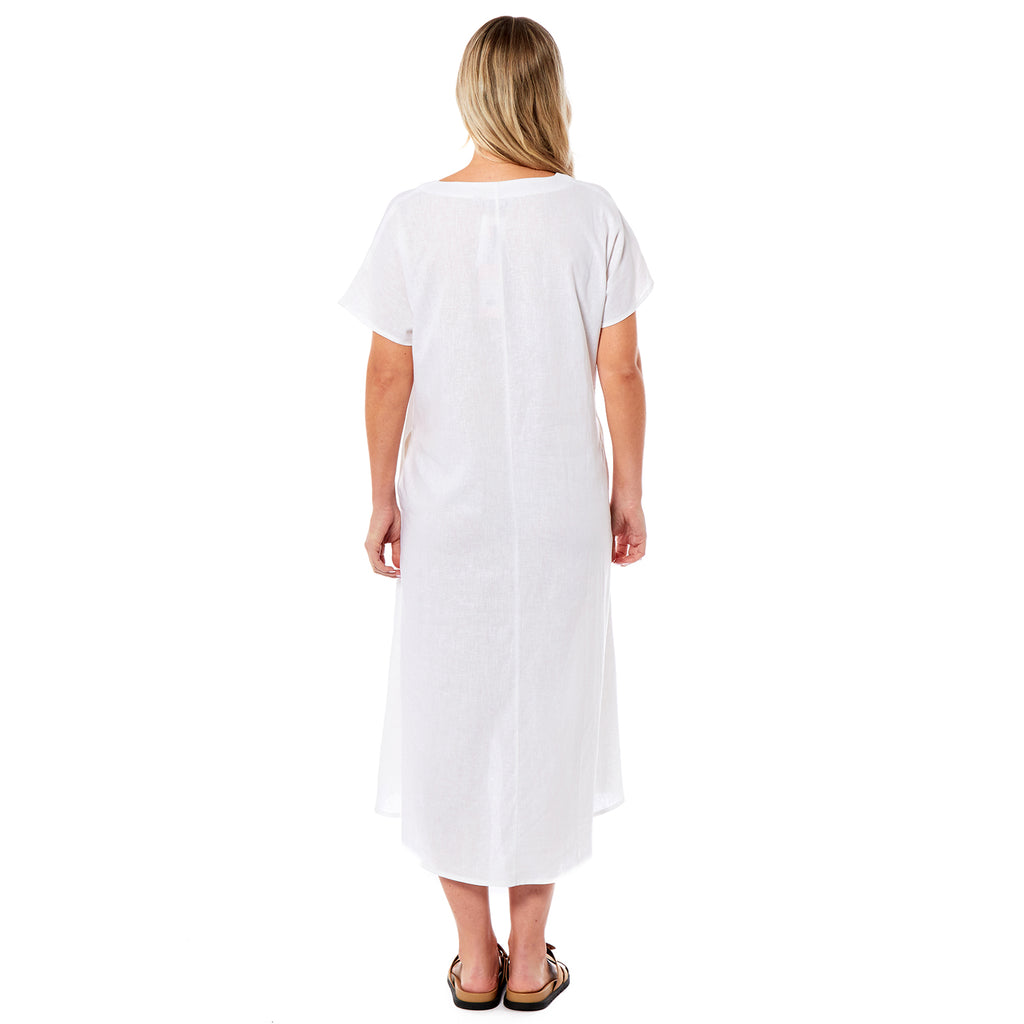 Charlotte West Linen Dress (Size - 20) - White_8697736_2