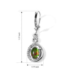 D'Joy - Ammolite & White Zircon Earring with Lever Back in Rhodium Overlay Sterling Silver 1.95 Ct._8698143_4