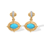 D'Joy Blue Turquoise, White Zircon Dangling Earring Sterling Silver  0.924  Ct._8698198