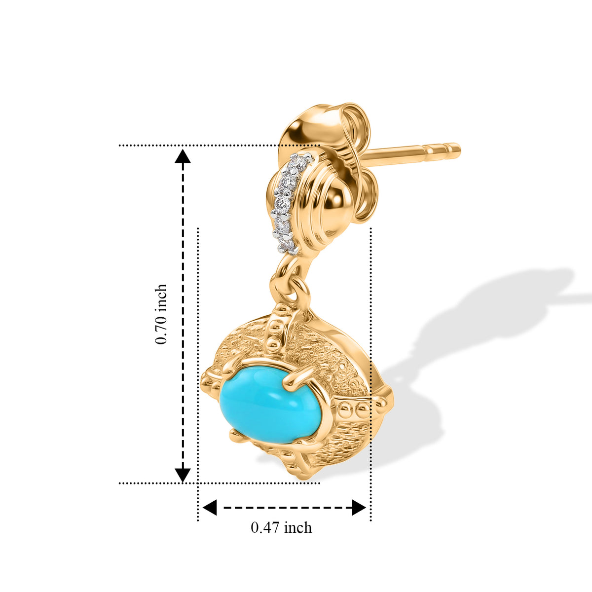D'Joy Blue Turquoise, White Zircon Dangling Earring Sterling Silver  0.924  Ct. 8698198 4