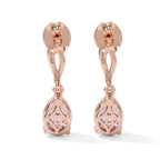 D'Joy - Rose De France Amethyst Dangling Earring with Push Post in Rose Gold Plated Sterling Silver 1.95 Ct._8698280_4