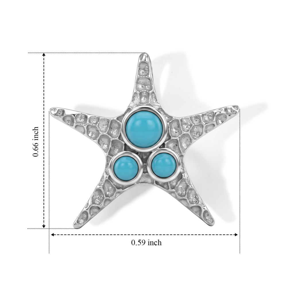 GP - Sleeping Beauty Turquoise & Blue Sapphire Pendant in Rhodium Overlay Sterling Silver_8698283_5