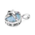 GP - Larimar & Blue Sapphire Pendant in Rhodium Overlay Sterling Silver 5.80 Ct._8698460_3