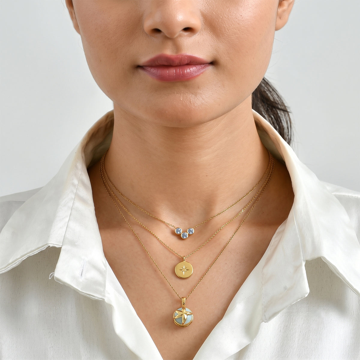 Live From Vicenza GP Capri Sealife Collection - Larimar &amp; Blue Sapphire Starfish Pendant in 18K Vermeil Yellow Gold Plated Sterling Silver 5.80 Ct. 8698461 3