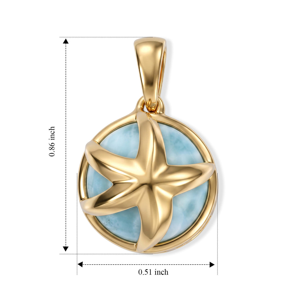 GP - Larimar & Blue Sapphire Pendant in 18K Vermeil Yellow Gold Plated Sterling Silver 5.80 Ct._8698461_5