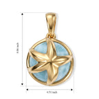GP - Larimar & Blue Sapphire Pendant in 18K Vermeil Yellow Gold Plated Sterling Silver 5.80 Ct._8698461_5