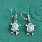 GP - Larimar & Blue Sapphire Living Creature Earring with Lever Back in Rhodium Overlay Sterling Silver 2.35 Ct._8698462_3