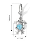 GP - Larimar & Blue Sapphire Living Creature Earring with Lever Back in Rhodium Overlay Sterling Silver 2.35 Ct._8698462_6