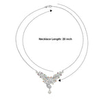 D'Joy - Ethiopian Opal & Multi Gemstones Cluster Necklace (Size - 20) in Rhodium Overlay Sterling Silver 3.00 Ct, Silver Wt. 15.00 Gms_8698533_3