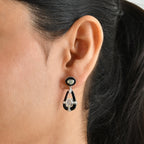 D'Joy - Ethiopian Opal Dangling Earring with Push Post in Rhodium Overlay Sterling Silver_8698729_1