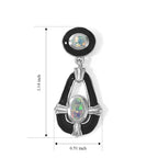 D'Joy - Ethiopian Opal Dangling Earring with Push Post in Rhodium Overlay Sterling Silver_8698729_4