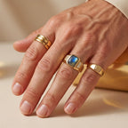 EverTrue Labradorite, White Zircon Mens Ring Pure Yellow Brass  3.648  Ct._8698857_2