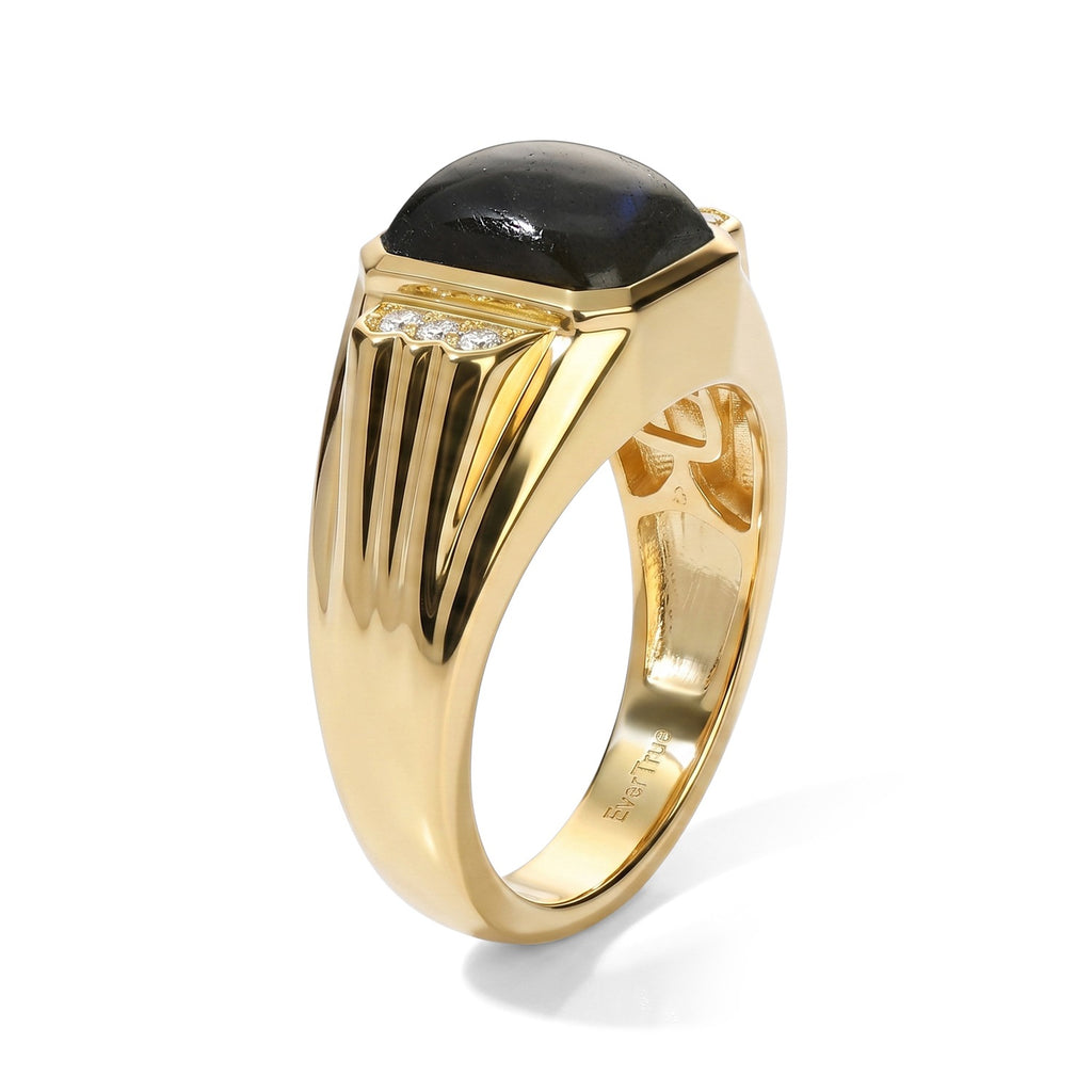 EverTrue Labradorite, White Zircon Mens Ring Pure Yellow Brass  3.648  Ct._8698857_3