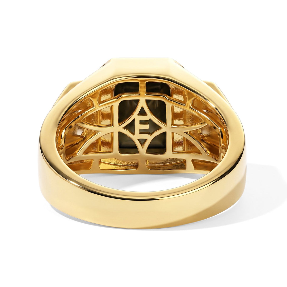 EverTrue - Labradorite &amp; White Zircon Signet Ring in Yellow Gold Tone 3.65 Ct. V32491806 5