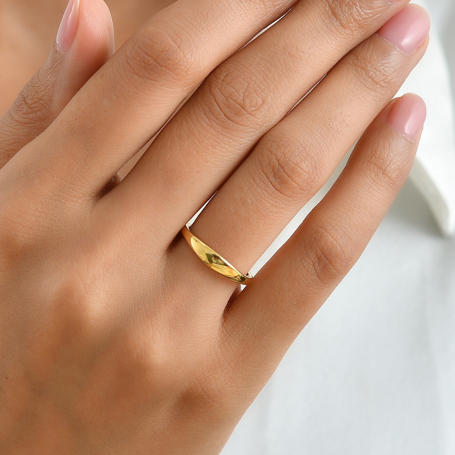 18K Vermeil Yellow Gold Plated Sterling Silver Band Ring 8698864 1