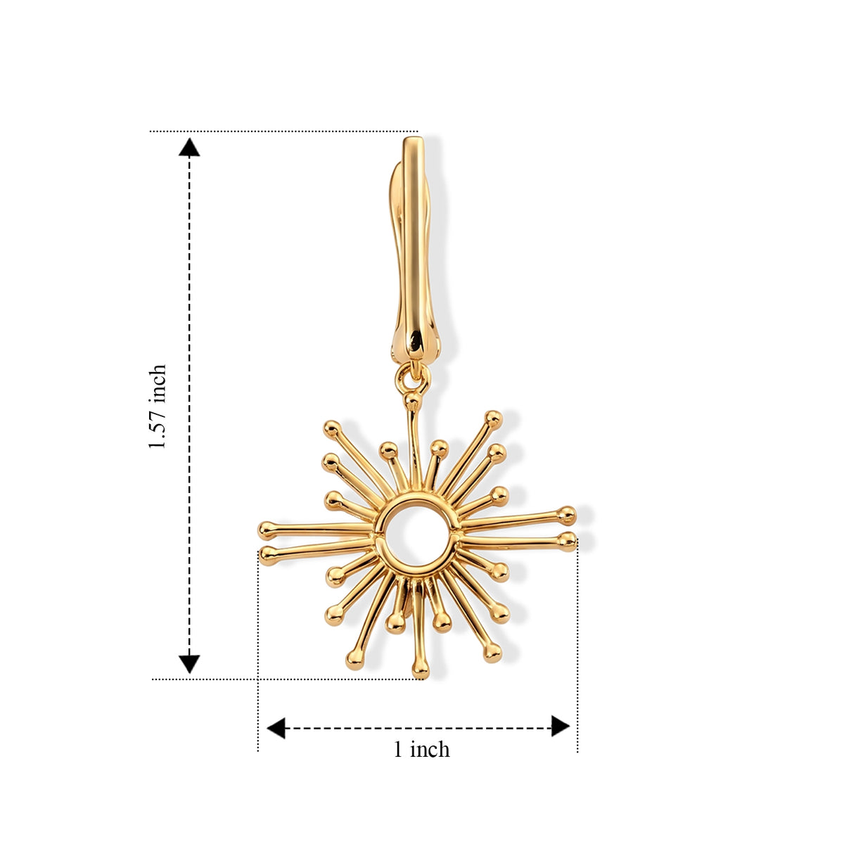 Lucy Q - Sunburst Earring with Hoop in Yellow Gold Plated Sterling Silver 8699190 4
