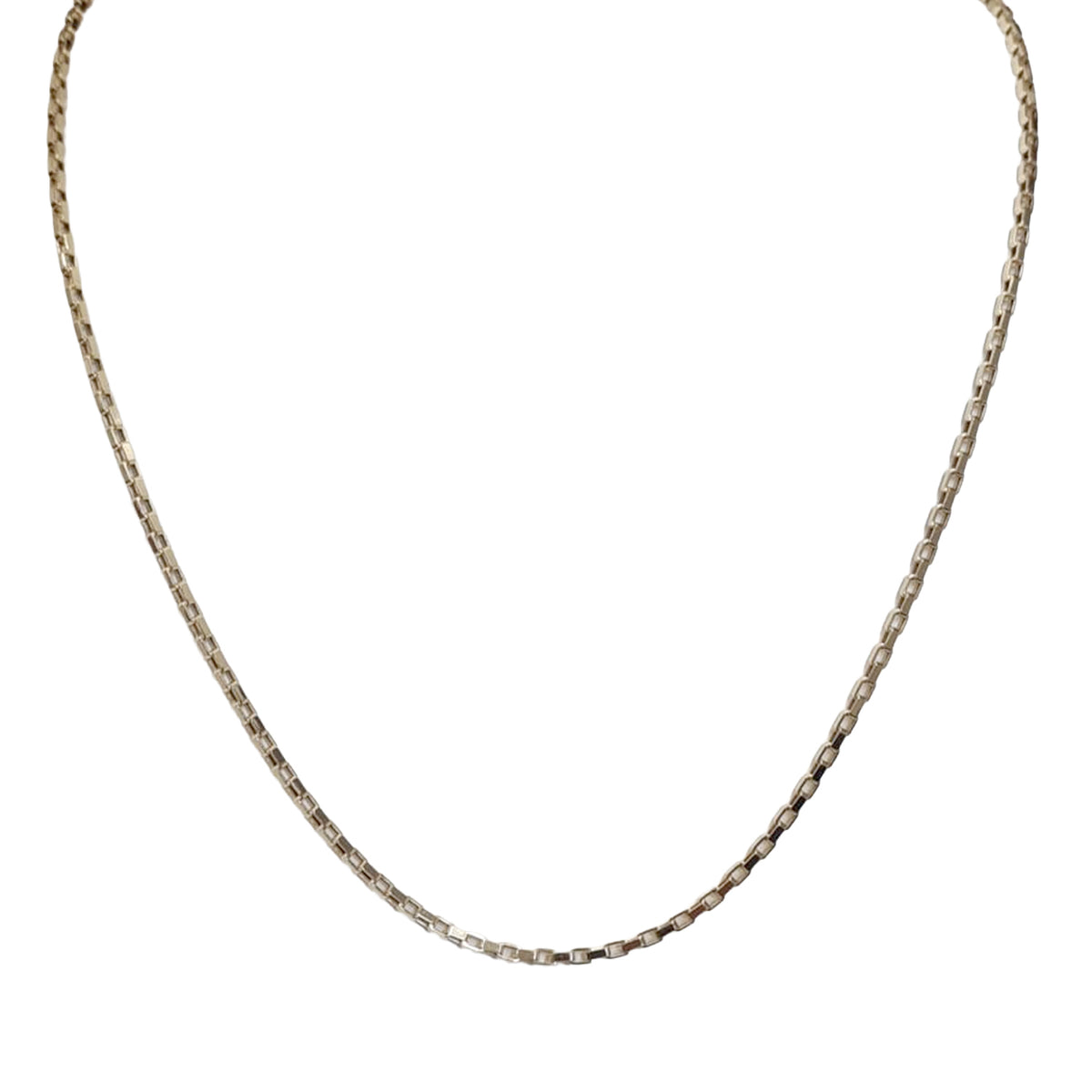 9K Yellow Gold Venziana Box Necklace with Lobster Clasp V32679926 0
