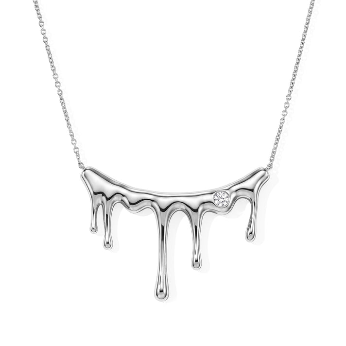 Lucy Q Lab Grown Diamond Fancy Necklace (Size - 18) in Rhodium OverlaySterling Silver, Silver Wt.8.5 Gms  0.250  Ct. 8699210 1