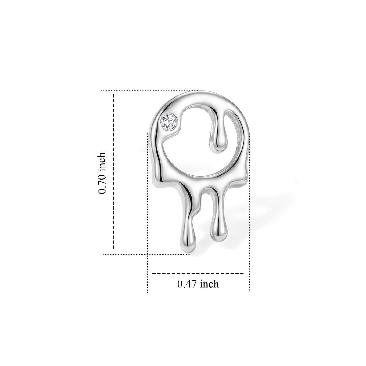 Lucy Q - Lab Grown Diamond Drip Earring with Push Back in Rhodium ...