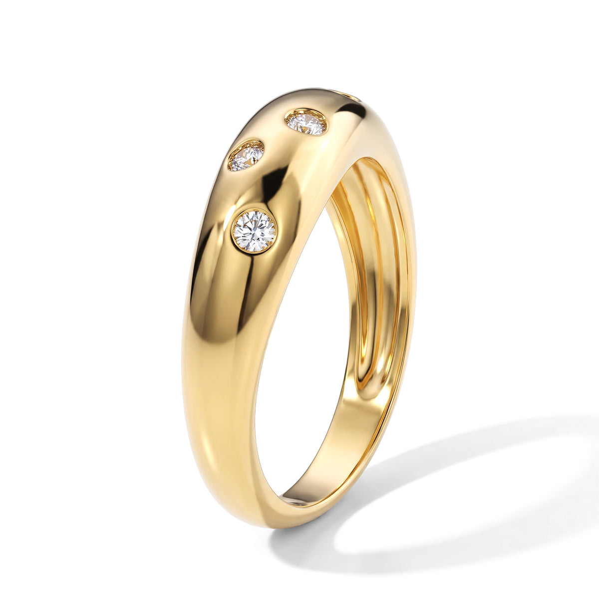 Lucy Q - Lab Grown Diamond Flush-Set Band Ring in Rhodium Overlay Sterling Silver 8699256 4