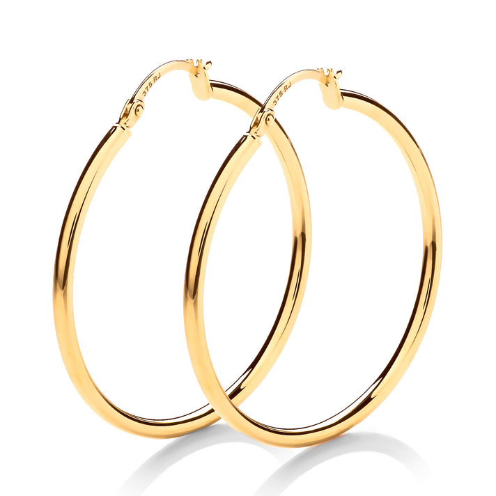 9K Yellow Gold Hoop Earring with Clasp 8699310 1
