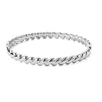 Twisted Link Bangle (Size - 7.25) in White Tone_8699315