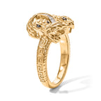 GP - Natural White Diamond & Blue Sapphire Ring in 18K Vermeil Yellow Gold Plated Sterling Silver 0.25 Ct._8699813_3