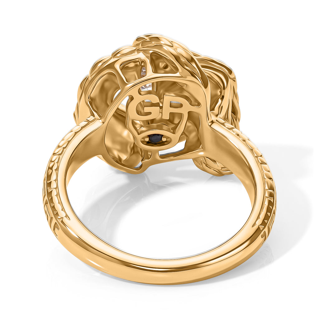 GP - Natural White Diamond & Blue Sapphire Ring in 18K Vermeil Yellow Gold Plated Sterling Silver 0.25 Ct._8699813_4