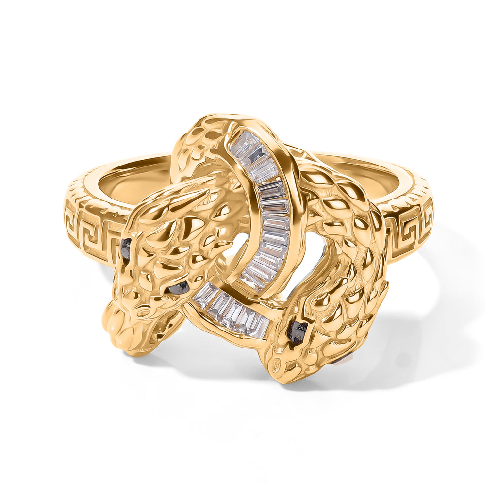 GP - Natural White Diamond & Blue Sapphire Ring in 18K Vermeil Yellow Gold Plated Sterling Silver 0.25 Ct._8699814