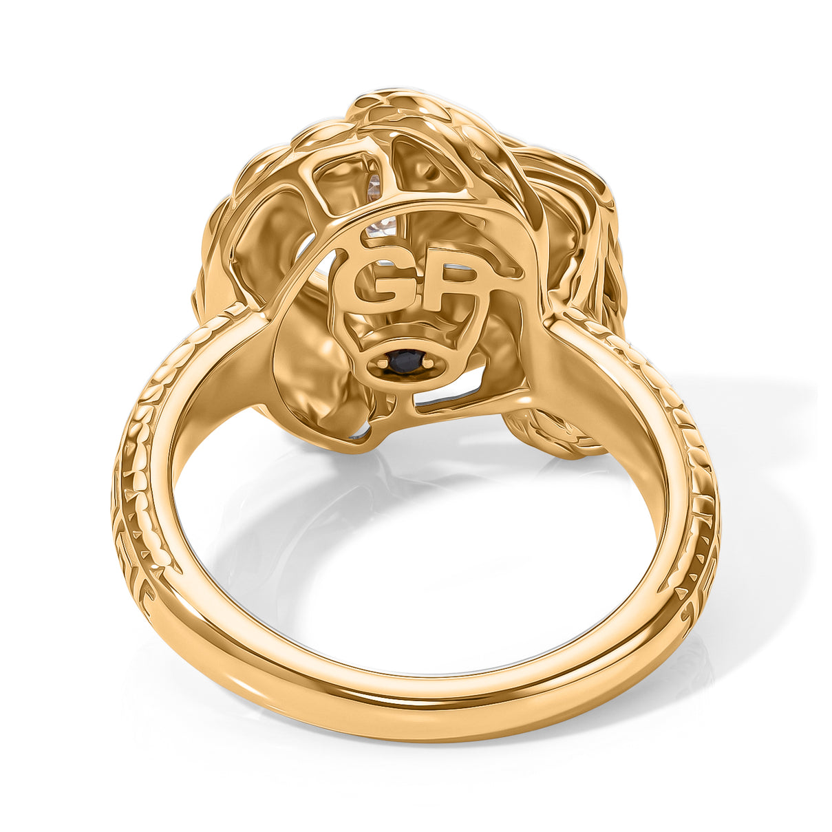 GP - Natural White Diamond &amp; Blue Sapphire Ring in 18K Vermeil Yellow Gold Plated Sterling Silver 0.25 Ct. 8699815 4