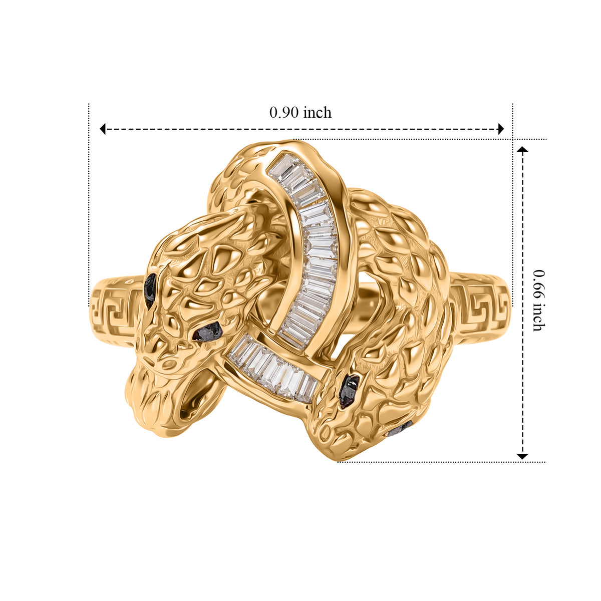 GP - Natural White Diamond &amp; Blue Sapphire Ring in 18K Vermeil Yellow Gold Plated Sterling Silver 0.25 Ct. 8699816 5