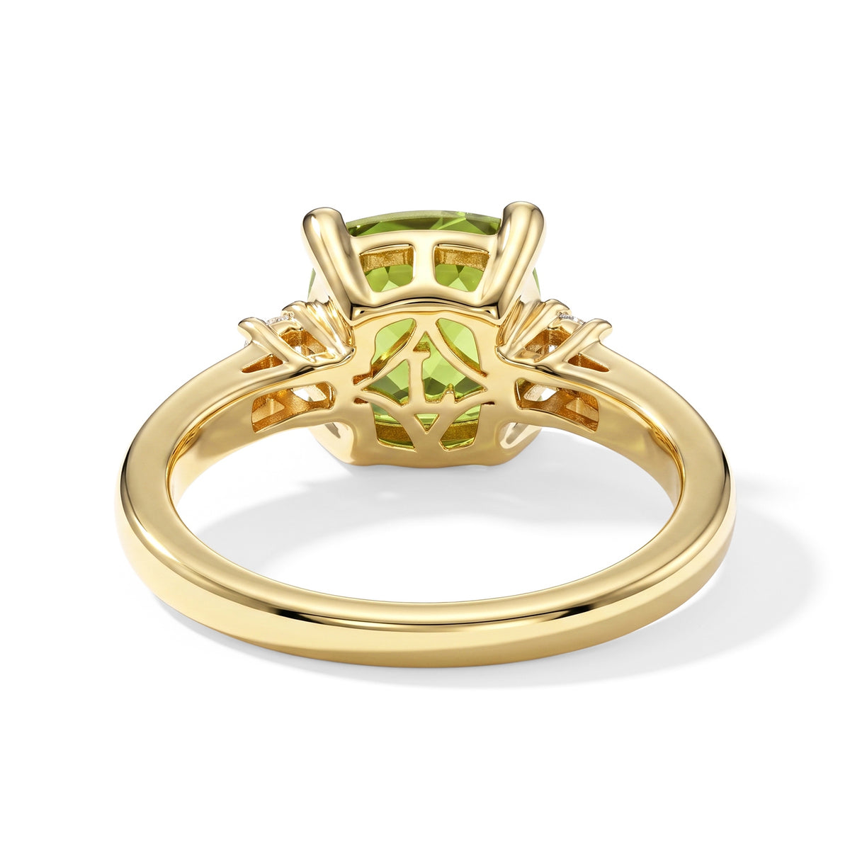 Luxuriant - Natural Hebei Peridot &amp; Lab Grown Diamond (SI/G-H) Ring in 18K Vermeil Yellow Gold Plated Sterling Silver 2.46 Ct. 8699842 5