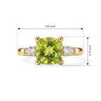Luxuriant Peridot, Lab Grown Diamond Main Stone With Side Stone Ring in 18K YG VermeilSterling Silver  2.467  Ct._8699842_5