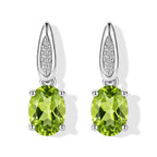 D'Joy - Peridot & White Zircon Stud Push Post Earring in Platinum Overlay Sterling Silver 1.70 Ct._8699967
