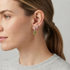 D'Joy - Peridot & White Zircon Stud Push Post Earring in Platinum Overlay Sterling Silver 1.70 Ct._8699967_2