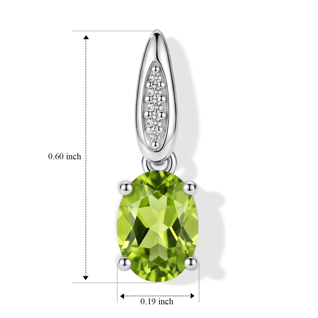 D'Joy - Peridot & White Zircon Stud Push Post Earring in Platinum Overlay Sterling Silver 1.70 Ct._8699967_4