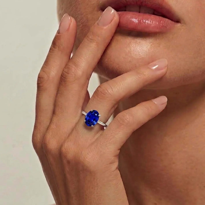 Rhapsody 950 Platinum AAAA Intense Vivid Tanzanite Solitaire Ring 6.16 Ct, Platinum Wt. 5.40 Gms 8699990 2