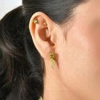 D'Joy - Peridot Dangling Earring with Push Post in Yellow Gold Plated Sterling Silver 1.60 Ct._8700010_2
