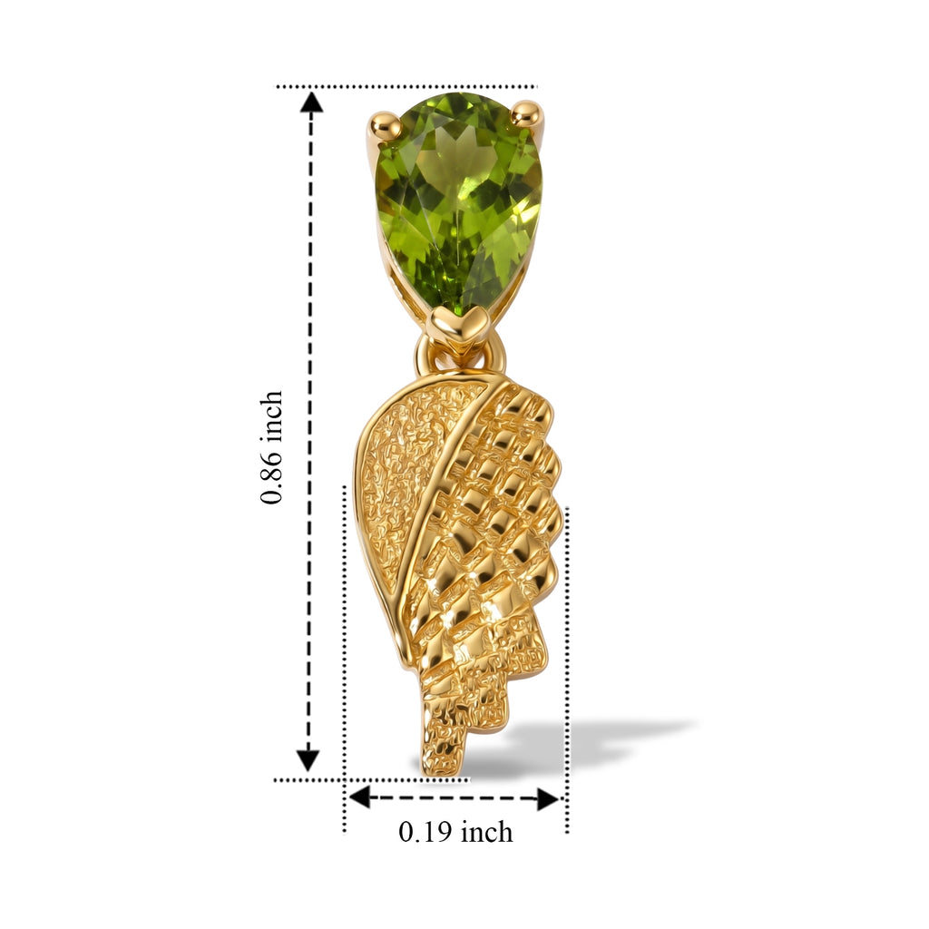 D'Joy - Peridot Dangling Earring with Push Post in Yellow Gold Plated Sterling Silver 1.60 Ct._8700010_4