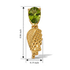 D'Joy - Peridot Dangling Earring with Push Post in Yellow Gold Plated Sterling Silver 1.60 Ct._8700010_4