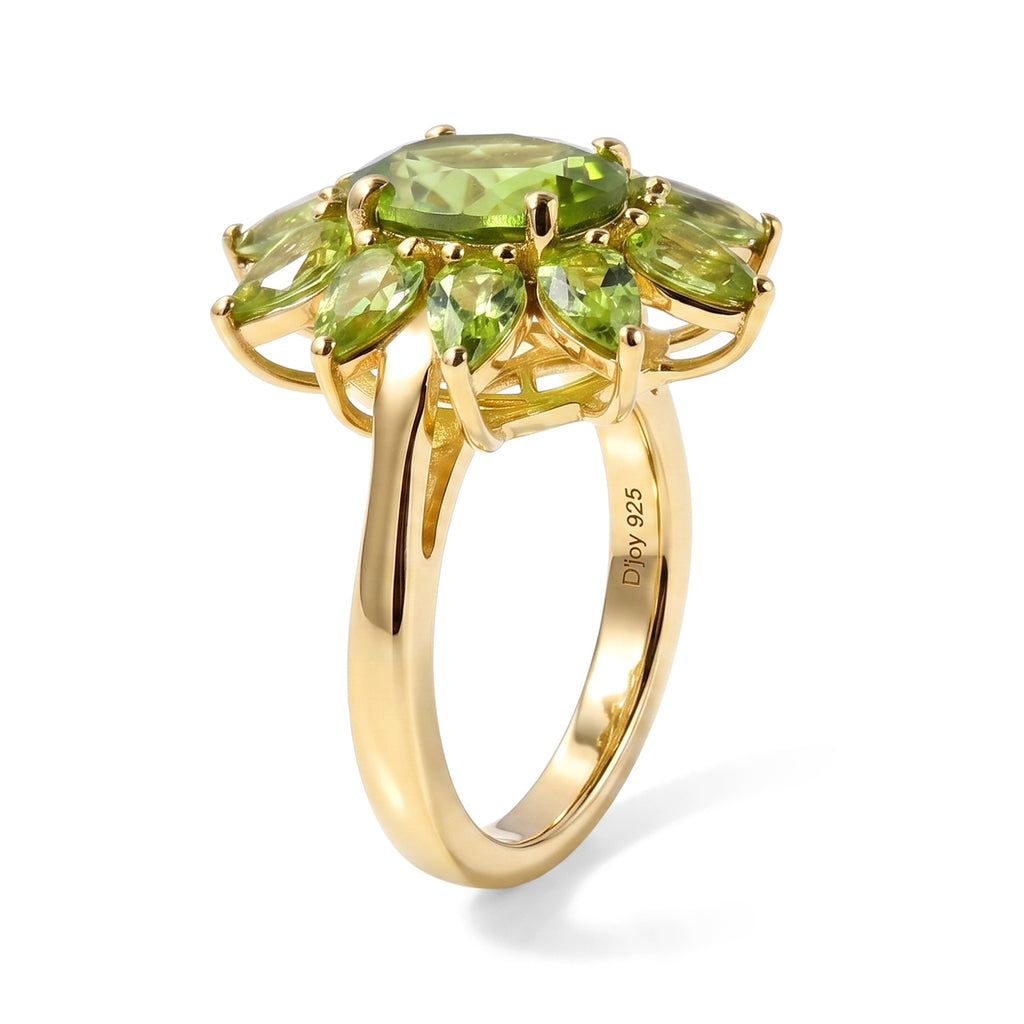D'Joy Peridot Halo Ring in 18K YG VermeilSterling Silver  3.968  Ct._8700100_3